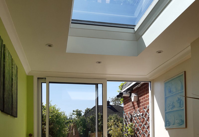 Residential property extension, roof light installation